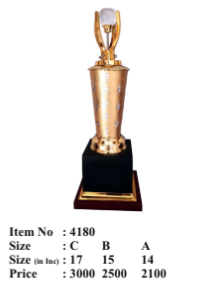 Gold and black premium award trophy; perfect for employee recognition and corporate awards.