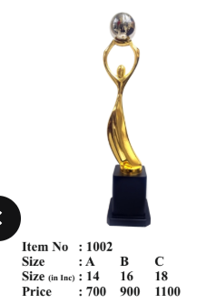 Gold and silver achievement trophy on a black base. A perfect premium trophy for corporate awards and employee recognition.